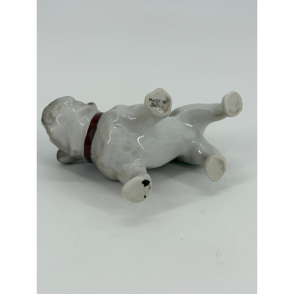 Vintage Ceramic Bulldog Figurine Red‎ Collar Made in Japan Collectible Decor - Picture 3 of 7